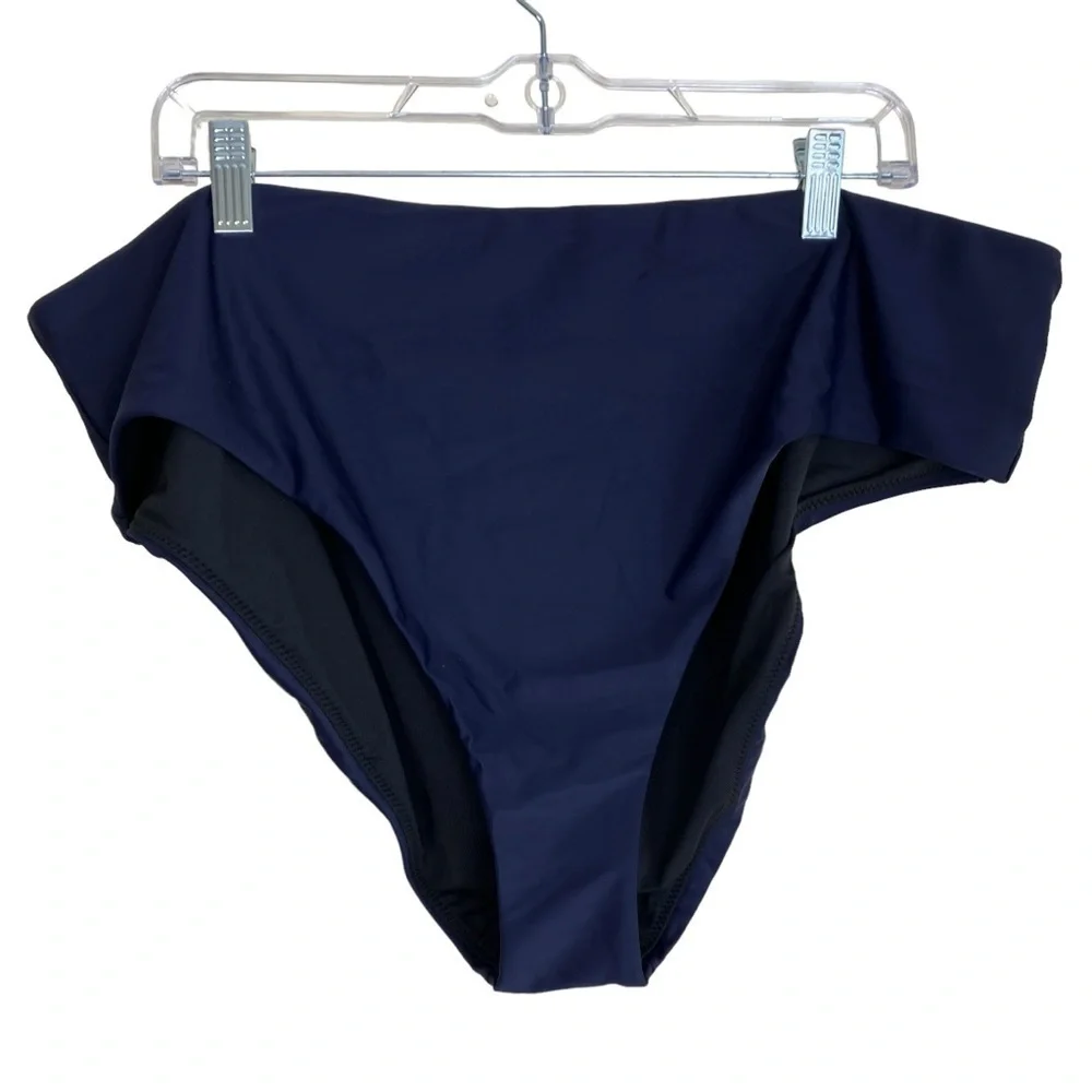NWT J.Crew High-rise Bikini Bottom Navy Blue Style BF178 Minimalist Sz 3X